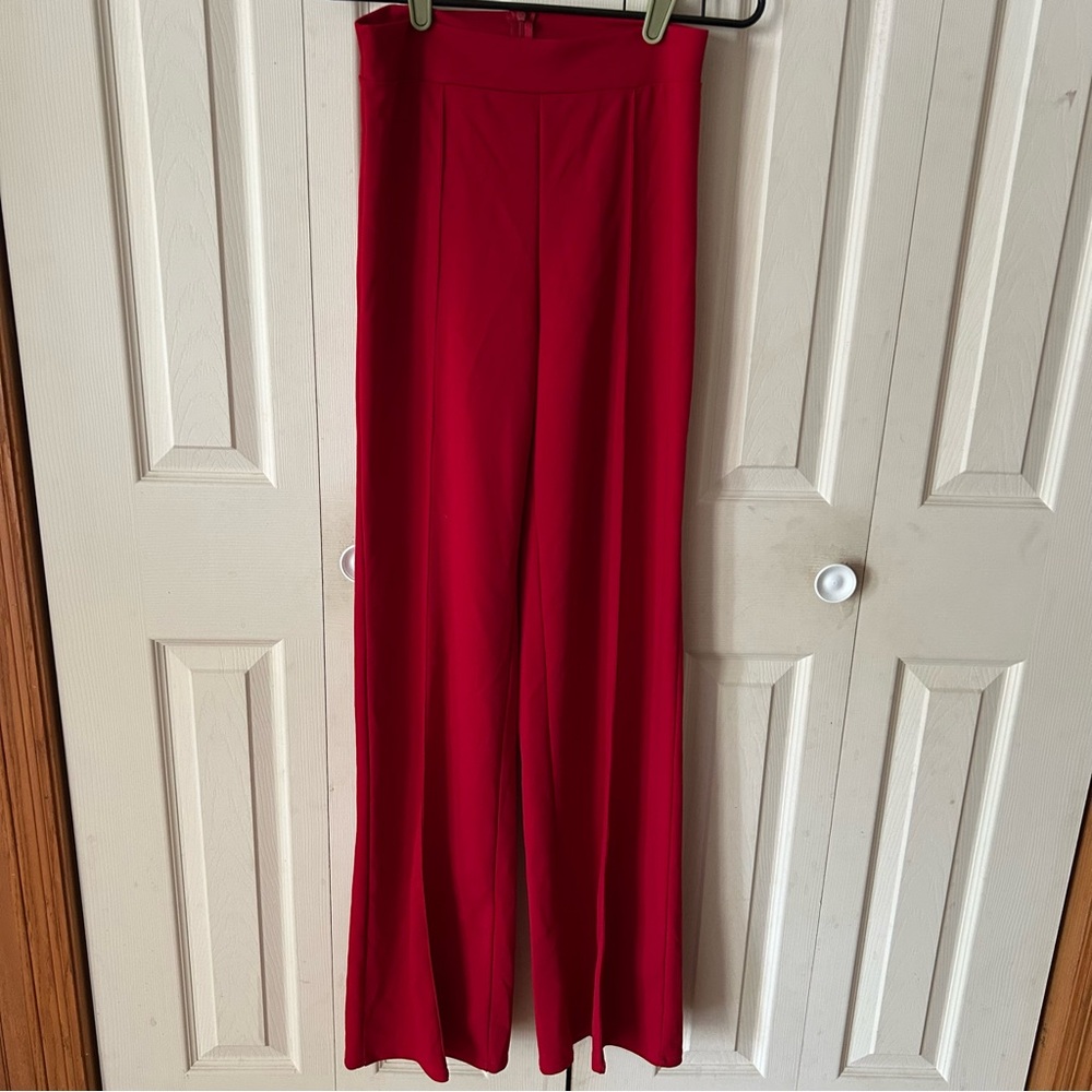 Fashion Nova Red Straight Leg Pants